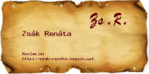 Zsák Renáta névjegykártya